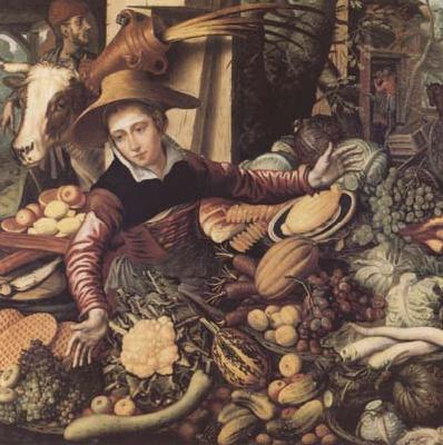 Pieter Aertsen Market Woman with Vegetable Stall (mk14)